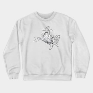 Abstract whale world design Crewneck Sweatshirt